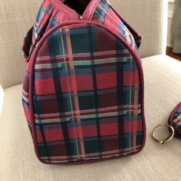 Red Plaid Makeup Travel Bags Duo Set Cosmetic - Picture 4 of 4